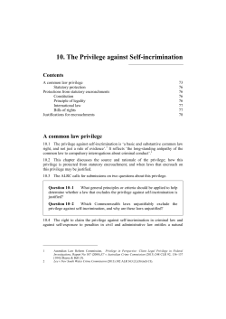 10. The Privilege against Self-incrimination