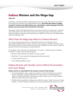 Indiana Women and the Wage Gap