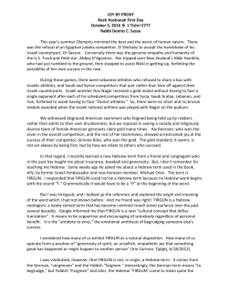 Joy By Proxy - Congregation Beth