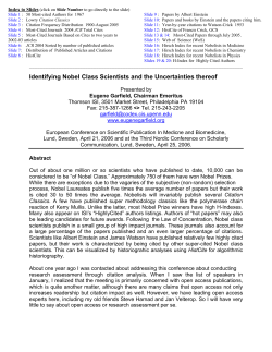 Identifying Nobel Class Scientists and the