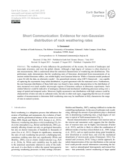 Evidence for non-Gaussian distribution of rock weathering