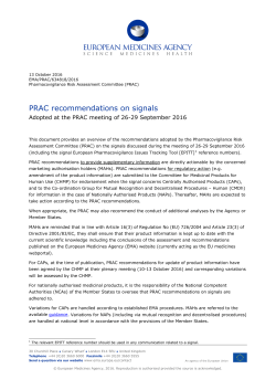 PRAC recommendations on signals adopted at - EMA