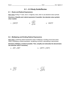 6.1 &ndash; 6.3 Study Guide/Review