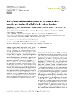 Soil carbon dioxide emissions controlled by an
