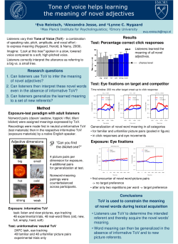Tone of voice helps learning the meaning of novel adjectives