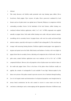 Soil characteristics under cash crop farming in upland areas of