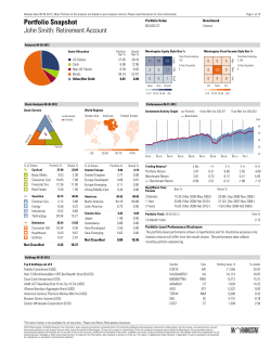 Portfolio Snapshot John Smith: Retirement Account