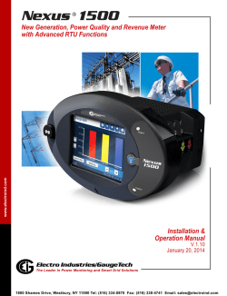 Nexus 1500 manual - Electro Industries