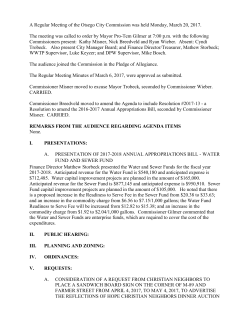 A Regular Meeting of the Otsego City Commission was held Monday