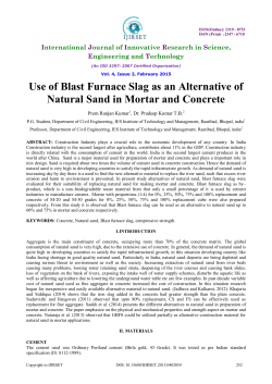 Use of Blast Furnace Slag as an Alternative of Natural Sand in