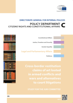 Cross-border restitution claims of art looted in armed conflicts and