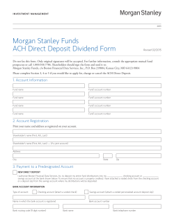 Morgan Stanley Funds ACH Direct Deposit Dividend Form