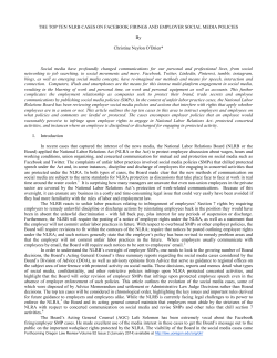 THE TOP TEN NLRB CASES ON FACEBOOK FIRINGS AND