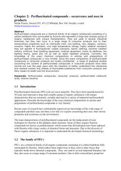 2 Posner Perfluorinated Compounds: Occurrence and Uses in
