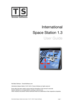 International Space Station User Guide