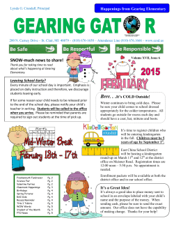 SNOW-much news to share! - East China School District