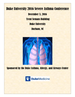 Duke University 2016 Severe Asthma Conference