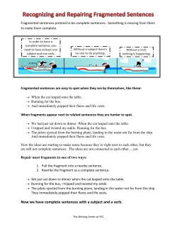Sentence Fragments Recognizing and Repairing