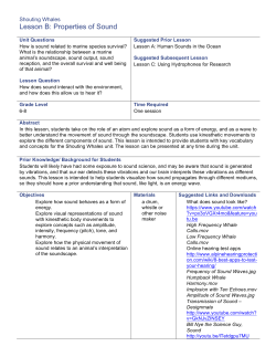 Lesson B: Properties of Sound