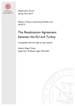 The Readmission Agreement between the EU and Turkey