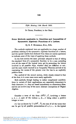 144 Some Methods applicable to Identities and Inequalities of