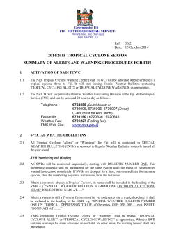 Dear Sir/Madam - Fiji Meteorological Service