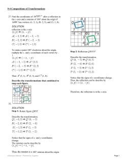 27. Find the coordinates of after a reflection in the x