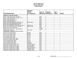 CITY OF BARTLETT OFFICE SUPPLIES FY2017-04