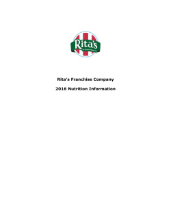 2016 Rita`s Nutrition Information