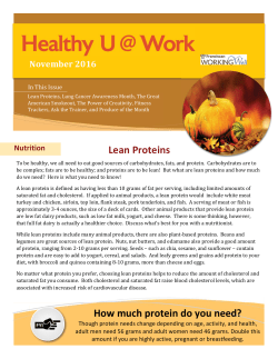 How much protein do you need? Lean Proteins