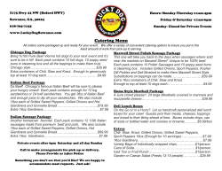 Catering Menu