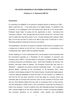 THE UNITED KINGDOM IN A RE-FORMED EUROPEAN UNION