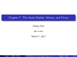 Chapter 7: The Asset Market, Money, and Prices