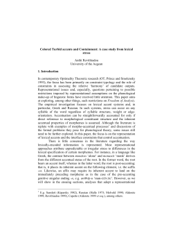 Colored Turbid accents: a case study from lexical accent systems