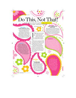 Do This, Not That! - Sharon Richter, RD