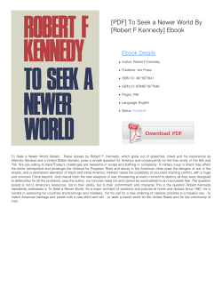 To Seek a Newer World [Robert F Kennedy] Epub