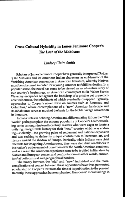 Cross-Cultural Hybridity in The Last of the Mohicans