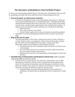 The Adventure of Huckleberry Finn Portfolio Project or PBL