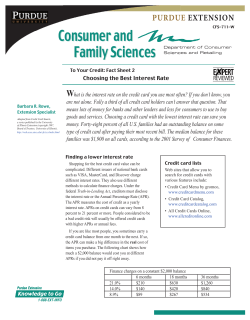 To Your Credit: Fact Sheet 2 - Purdue Extension