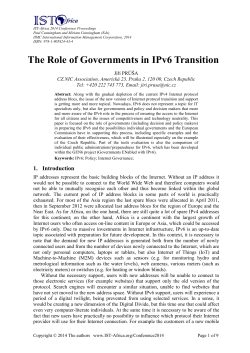 The Role of Governments in IPv6 Transition