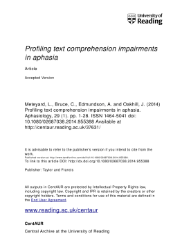 Profiling text comprehension impairments in aphasia