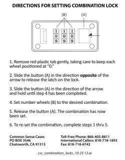 Combo Lock Instructions