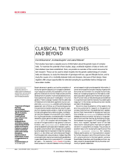 CLASSICAL TWIN STUDIES AND BEYOND