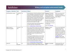 Company / Individual Date Jurisdiction Offence Sentence Comments