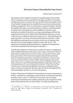 The Great Clamor Channelled by Pope Francis - bruno