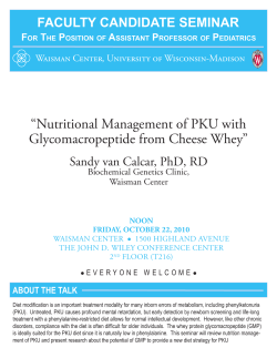 Nutritional Management of PKU with