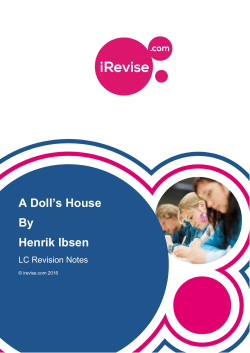 A Doll`s House By Henrik Ibsen