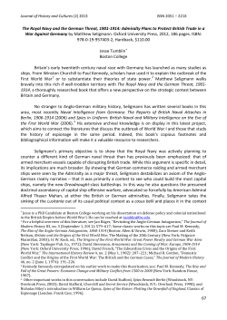 Matthew Seligmann: The Royal Navy and the German Threat, 1901