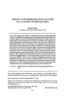Height and reproductive success in a cohort of british