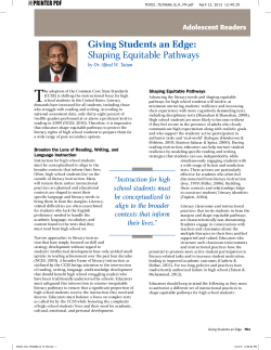 Giving Students an Edge: Shaping Equitable Pathways